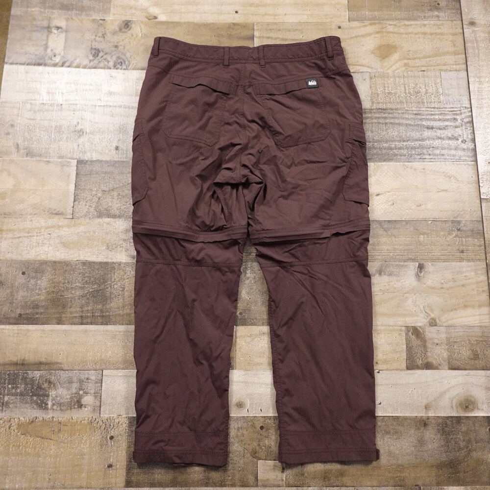 REI CO-OP Sahara Convertible Pants 28" Inseam men's 38x28 dark reddish brown - Picture 11 of 15